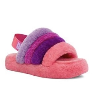 NIB UGG K Fluff Yeah Pink Multi Slides